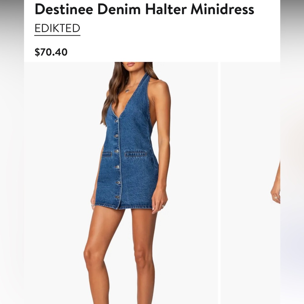 Edikted Denim Halter Dress